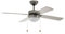 EGLO Deckenventilator Gelsina, 4 Flügel Ventilator mit Zugkette, Beleuchtung und Sommer Winter Betrieb, Flügelmaterial MDF in Silber, AC Motor, Ø 106,6cm