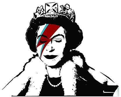 Banksy Queen Vinyl Sticker - Lustige Wand Schwarz Wetterfest Kunstaufkleber - Schwarze Dame - Sticker Aufkleber - Queen Sticker - Queen Sticker - Queen Decal - Queen Decal