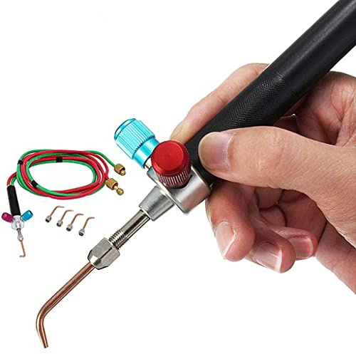 Mikro-Gasbrenner, Mini-Gasbrenner, Lötset mit 5 Spitzen, Schweißpistole, flexibler Schlauch für kleine Instrumente, Werkzeuge, Spielzeug, Komponenten und Schmuckreparatur
