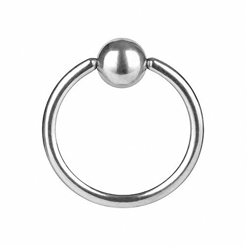 Taffstyle BCR Piercing Ring Schmuck Brustwarzenpiercing Brustwarze Klemmring Barbell Nasenring Nippel Kugel Perle Septum Brust Nase Lippe Ohr Intim Intimpiercing Silber 1,2mm x 8mm x 3mm