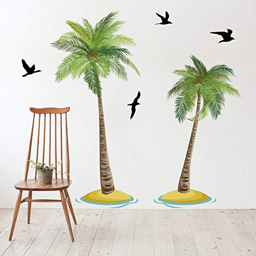 Runtoo Wandtattoo Palme Wandsticker Baum Wandaufkleber Kinderzimmer Wohnzimmer Schlafzimmer