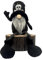 ABN5D020-BLK Nain de jardin en peluche assis pour décoration d'intérieur Noir 50,8 cm