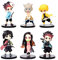 Simmpu Anime Cake Toppers Demon Slayer, 6 Pcs Devil'S Blade Cake Toppers, Anime Characters Figures Cake Decorations Kids Boys Girls Birthday Party Cake Decoration Supplies
