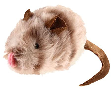 PETGEEK GiGwi Interactive Cat Feather Toy, Melody Chaser Chirpy Mouse Cat Plush Squeak Toy for Indoor Cats