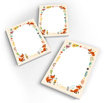 Junapack 12 Mini-Notizblöcke Fuchs Mitgebsel für Kindergeburtstag Gastgeschenke für Mädchen Jungen / A7-Format