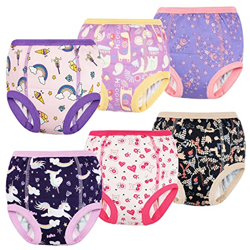 FLYISH DIRECT Lot de 6 culottes d'entraînement, 6 couches, culottes d'apprentissage pour enfant, douces et respirantes, 130/6 ans