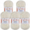 Wollidu Gina Chenille Garn zum Stricken und Häkeln 5 x 100g/120m Set 100% Polyester - Creme