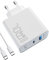 70W USB C Chargeur Rapide, PD GaN Chargeur 2 Ports Adaptateur Type C avec câble 100W pour MacBook Pro/Air, Dell XPS 15, Huawei, iPhone 14/13, iPad Pro, Galaxy S22/S21