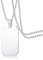 Ayoiow Männer Halskette Mit Anhänger, Halskette Titan Dog Tag Anhänger Halskette Silber