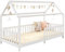 IDIMEX Letto NINA in pino massello bianco, bellissimo letto Montessori 90x200, grazioso letto indiano con tetto