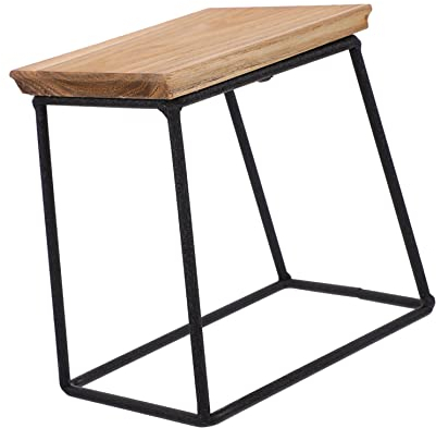 STOBOK 1stk Ausstellungsstand Vintage Anlage Stehen Hölzerne Verzierung Garten Pflanzen Stehen Topf Display Rack Blumenvasen Dekorativ Holzregal Anlage Stehen Mini Eisen Beckenrahmen
