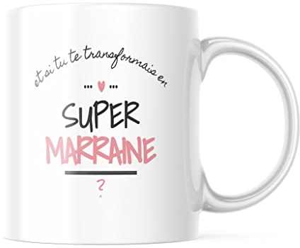 Woolly Panda | Mug Demande Super Marraine Personnalisable | Imprimé en Belgique | Tasse Marraine - Annonce Marraine