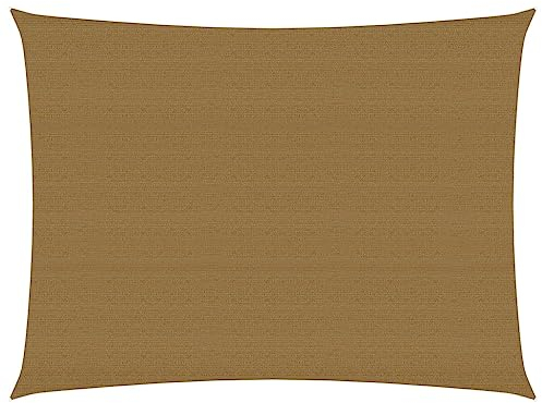 vidaXL Voile d'Ombrage Protection Voile Solaire Voile de Parasol Anti UV Jardin Patio Terrasse Balcon Extérieur 160 g/m² Taupe 3x4 m PEHD