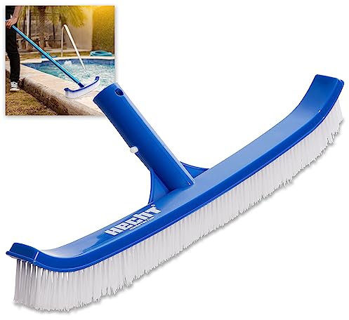 HECHT Pool-bürste, wahlweise mit Teleskopstange – Pool Zubehör – Poolreinigung – Wasserpflege – Komplett Zubehör Set – Für Schwimmbad, Pool, Planschbecken, Whirlpool (Modell 2 + Teleskopstange)