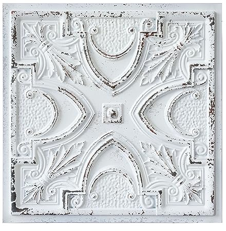 Paneles de cielo raso，Azulejos dimensionales decorativos de pared de techo，(PVC de 24x24)，PL11 Grieta de socorro blanca negra 10piezas