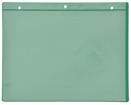 Magnettaschen A4 quer, grün,mit 2 Magnetstreifen, Öffnung: Schmalseite, 25 Stück
