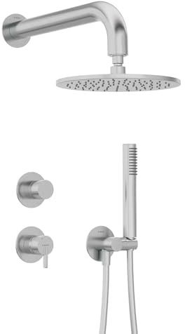 Unterputz-Duscharmatur Duschsystem, 4-teilig, Edelstahl gebürstet