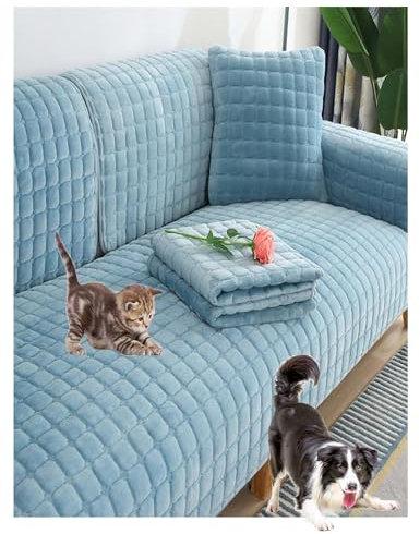 Yekuhe Couchbezug Eckcouch L/U Form Samt Sofabezug 1 2 3 4 Sitzer Ecksofa Sofaüberwurfe Pets Dog Sofaschoner Sofabezüge rutschfest Hund Katze Sofaschutz (Color : #5, Size : 70x180cm/1PC)