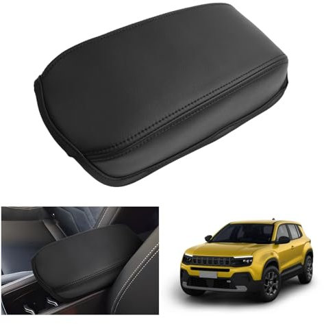 GAFAT Nuovo J eep Avenger 2023 2024 Copertura per Bracciolo Centrale per Console Centrale, Avenger 2024 Bracciolo Protezione in Pelle PU, Compatibile con Accessori Jeep Avenger (Nero)