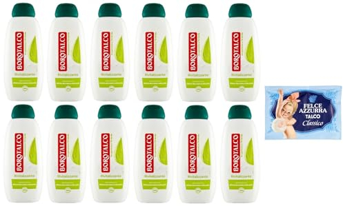 Borotalco Rivitalizzante Bagnodoccia Bergamotto e Tè Verde, gel de ducha con bergamota y té verde, 450 ml + 1 paquete de polvo de talco FELCE AZZURRA 100 g