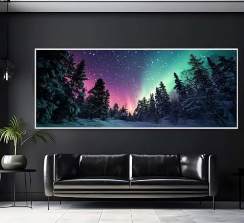 Diamond Painting Malen Nach Zahlen Erwachsene, Aurora Borealis Diamond Painting Erwachsene, DIY Diamant Painting Bilder Kinder, 5D Daiming Panting Crystal Craft, Home Wanddekoration 30x60 cm-e238