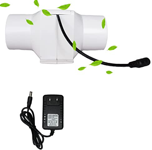 BiiKoon 14W 2.3Inches Duct Inline Fan 60mm 12V Bathroom Exhaust Ventilation Fan 57CFM For Indoor Garden Ventilation (Color : Not Adjustable Speed)