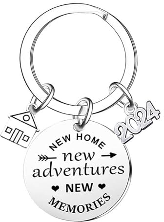 Lot de 2 porte-clés pour la maison, cadeaux de pendaison de crémaillère, accessoires de maison, porte-clés créatifs, porte-clés en acier inoxydable, cadeaux de porte-clés, parfaits pour les amis et la