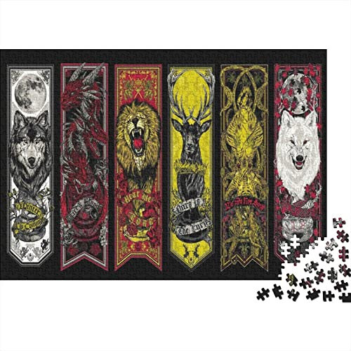 1000 Pieces Jigsaw Game of Thrones Puzzle Adults Puzzles Jigsaw Standard Movie Role Puzzle Wooden Game Jigsaw Family Decoration Education Games Toys 1000pcs (75x50cm)