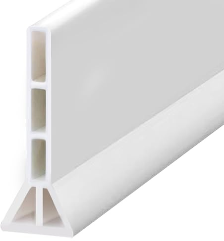 Collapsible Shower Splash Guard - Water Dam for Wet & Dry Separation (2m Long, 9.6cm H x 3.3cm W)