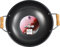 Non-Stick Wok with Wooden Double Side Handle Flat Base Stylish Kadhai Kitchen Cookware Kadai Made of Coated Carbon Steel (28cm)