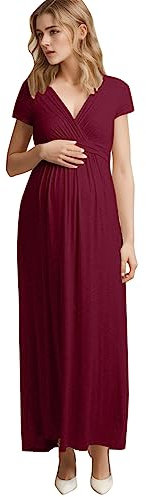 Robe de maternité longue pour femme - Robe de grossesse - Robe d'allaitement - Confortable - Longue robe d'été - Robe de maternité élégante - Robe de mariée pour femme enceinte - Robe en jean, RD1, XL