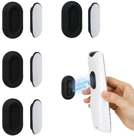 XYOFUN Magnetischer Fernbedienungshalter,Wandhalterung,Lochfrei 4 Stück Upgrade selbstklebende Silikon-Fernbedienung,Organizer für TV-Rückseite sowie Ventilator und Klimaanlage,Schwarz