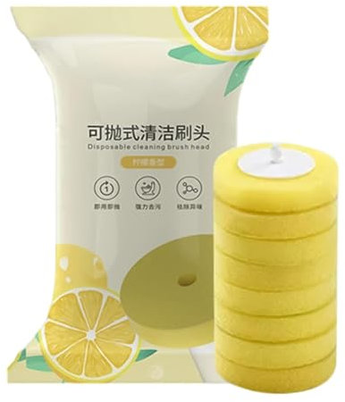 Disposables Toilet Brush Refills - Disposables Toilet Cleaning System | Toilet Cleaning Refills | Toilet Brush Refill Pads | Disposables Scrubber Brushes To Reach Edges, Remove Odor