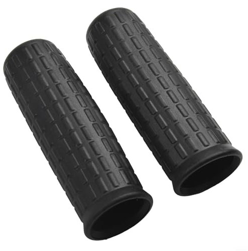 Lot de 2 poignées de brouette en caoutchouc, tubes ronds, poignées de rechange robustes avec rainure (122 x 32 mm)