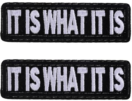 2 Stück Es Ist Was Es Ist Bestickter Aufnäher, Lustiges Biker Patch Es Ist Was Es IstIt Is What It Is Bestickter Aufnäher Mit Haken-Und Flauschbänder Lustiges Biker Patches Mit Taktisch Emblem