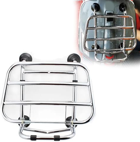 ZWXHN Porte-Bagages Avant en Acier Inoxydable Noir pour Vespa GTS 300 Super ABS 2014 2015 2016 2017 2018 Porte Bagages Arrière