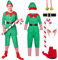 Weihnachtself Kostüm Damen Kinder Erwachsen, Weihnachten Kostüm Männer Elfenkostüm Wichtel Elfen Kostüm Elfenohren Elfenhut Glocke Weihnachten Party Cosplay (Erwachsener Mann, M)