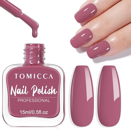 TOMICCA Vernis à Ongles Violet Lavande, 15ml Brillant Séchage Rapide & Longue Durée, Décollable à Base d'eau Vernis à Ongles pour DIY Nail Art Manucure
