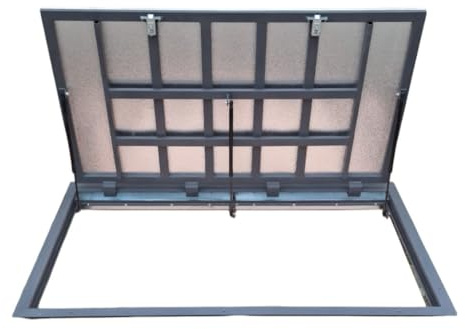 S-Lion Trappe de Sol Thermo Max 4 80 x 140 cm, avec Vérin à Gaz, Verrouillage avec Poignée & Joint sur 4 Côtés, Trappe pour Cave & Regard de Visite, Cadre en Profilé d’Acier, 800 x 1400 mm