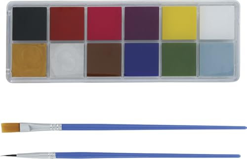FIESTAS GUIRCA | Set de Maquillaje de Payaso (12 Unidades) - Blister Multicolor - Pintura Facial para Disfraces de Clown en Halloween, Carnaval, Fiestas de Disfraces y Celebraciones - Multicolor