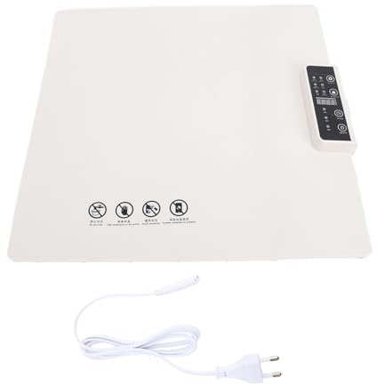 Calentamiento de la Alfombra para Alimentos, se calienta en 10 Segundos Bandeja de Calentamiento eléctrico con Cable de Suministro 5 Niveles de Temperatura Calentador de Alimentos (White)