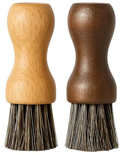 Tiegelbürste aus feinem Rosshaar,Premium Schuhbürste zum Auftragen von Schuhcreme und Wachs,Professionelle Schuhpflege Bürste für effektives Polieren,Einzeln oder im 2er Set