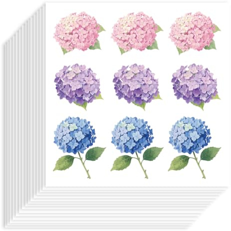 Hobbspring 180 Stück Hortensien Aufkleber 25mm Selbstklebendes Papier Dekorative Aufkleber Wasserfest Bunte Blumen Planer Aufklebers Für Scrapbook Kalender Tagebücher Party Geschenk Dekoration