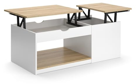 Vicco Couchtisch Avela, Weiß/Sonoma, 55 x 110 cm