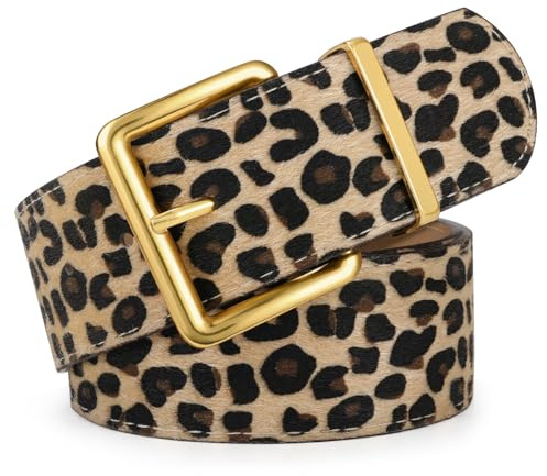 XZQTIVE Women Wide Belt for Dresses Chunky Fashion Suede Belts with Gold Buckle