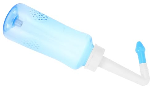 Nasenspülkanne mit Spülfunktion und Regulierbarem Wasserfluss 300ml | PP Ausführung, Manuelle Ventilsteuerung, Gründliche Reinigung, für Erwachsene und Kinder, 300ml