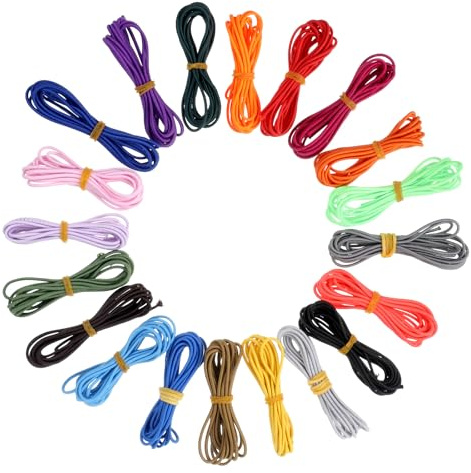 Fascia elastica colorata da 2 mm, per bracciali, 20 colori, 1,9 m, nastro elastico colorato per braccialetti, corda elastica, corda elastica per fai da te