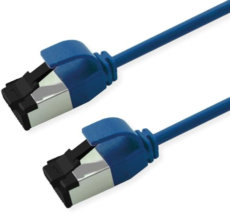 ROLINE S/FTP-(PiMF-) Patchkabel Cat.8 (Class I), Slim, LSOH, PoE, blau, 1,5 m