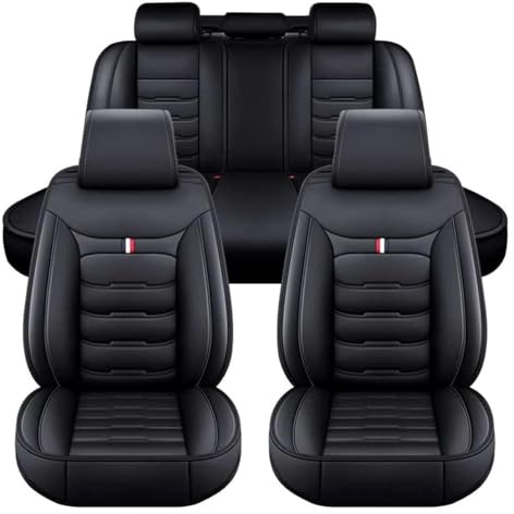 HFFTYU Sitzbezüge Auto Leder für Tesla Model Y Juniper 2025 2026, wasserdichte Autositzbezüge Set Vorne Hinten, Airbag Kompatibel Luxus Komplettset Autositzschoner,C