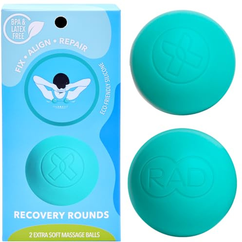 RAD Recovery Rounds I 2er Set extra weiche Yoga Medizin Massagebälle für Füße, Kiefer, Unterarm, Nacken und Fuß Selbstmassage, Tiefengewebsmassage, Beweglichkeit und Erholung